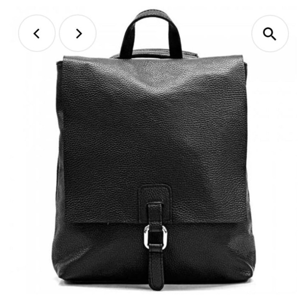 Women's navy blue Italian Leather Backpack